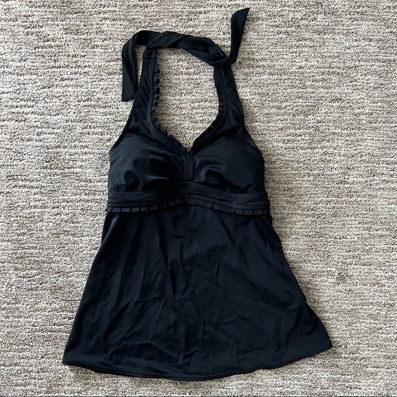 Super Cute Liz Lange Black Maternity Halter Tankini Top - Picture 1 of 3